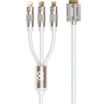 Cable de carga rápida 3 en 1 REMAX RC-C126 Wefon Series de 66 W - Blanco